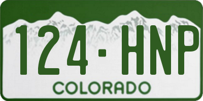 CO license plate 124HNP