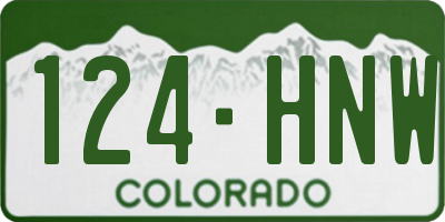 CO license plate 124HNW