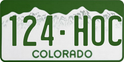 CO license plate 124HOC