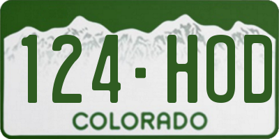 CO license plate 124HOD
