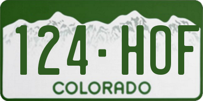 CO license plate 124HOF