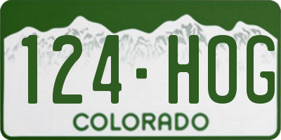 CO license plate 124HOG