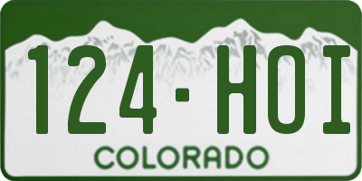 CO license plate 124HOI
