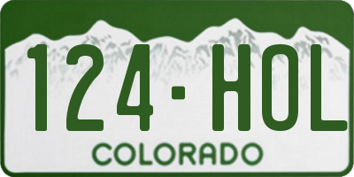 CO license plate 124HOL