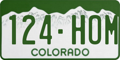 CO license plate 124HOM