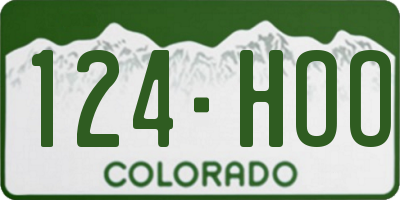CO license plate 124HOO