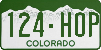 CO license plate 124HOP