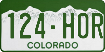 CO license plate 124HOR