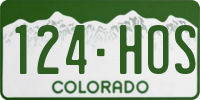 CO license plate 124HOS