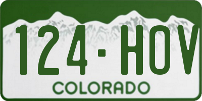 CO license plate 124HOV