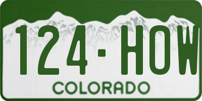 CO license plate 124HOW