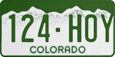 CO license plate 124HOY