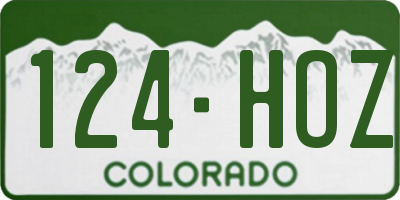 CO license plate 124HOZ