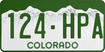 CO license plate 124HPA