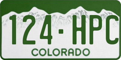 CO license plate 124HPC
