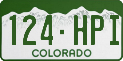 CO license plate 124HPI