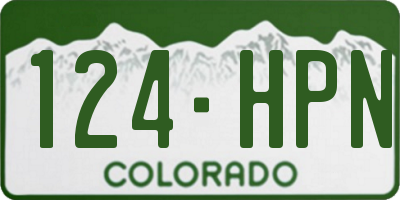 CO license plate 124HPN