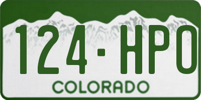CO license plate 124HPO