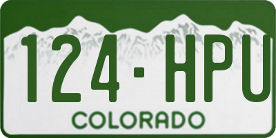 CO license plate 124HPU