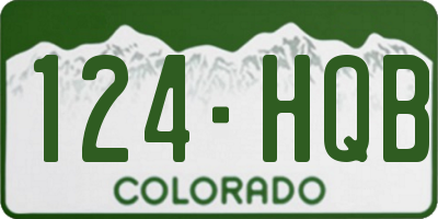 CO license plate 124HQB