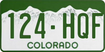 CO license plate 124HQF