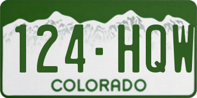 CO license plate 124HQW
