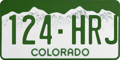 CO license plate 124HRJ