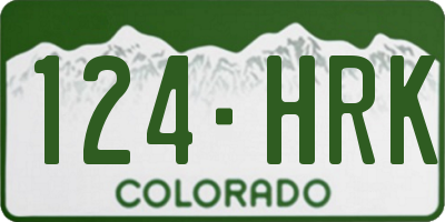 CO license plate 124HRK