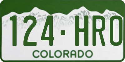 CO license plate 124HRO