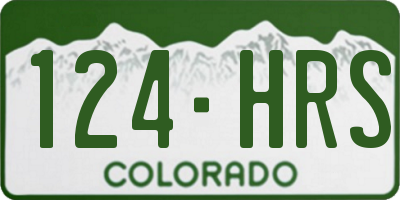 CO license plate 124HRS