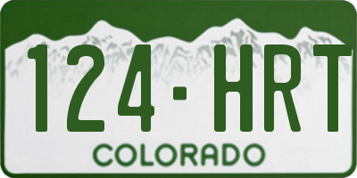 CO license plate 124HRT