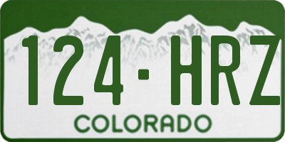 CO license plate 124HRZ