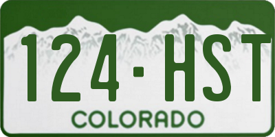 CO license plate 124HST