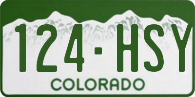 CO license plate 124HSY