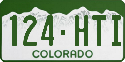 CO license plate 124HTI