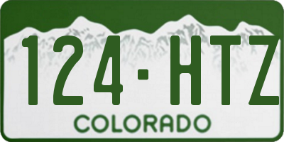 CO license plate 124HTZ