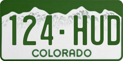 CO license plate 124HUD