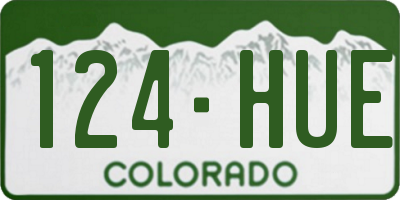 CO license plate 124HUE