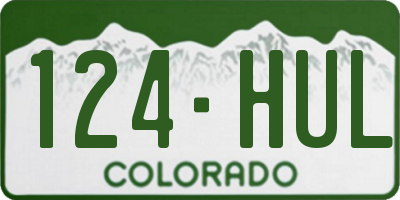 CO license plate 124HUL