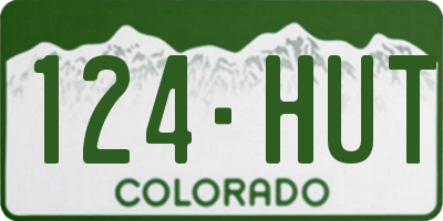 CO license plate 124HUT