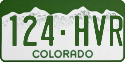 CO license plate 124HVR