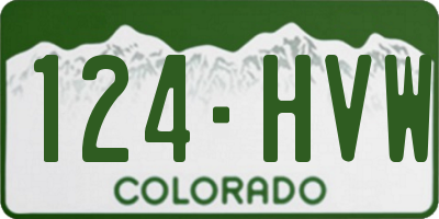 CO license plate 124HVW