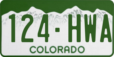 CO license plate 124HWA