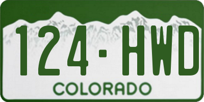 CO license plate 124HWD