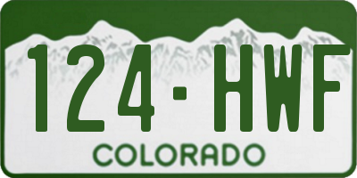 CO license plate 124HWF