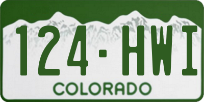 CO license plate 124HWI