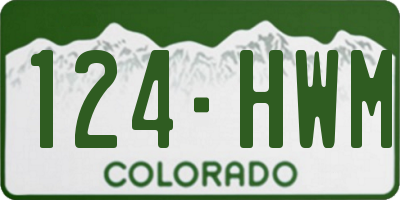 CO license plate 124HWM