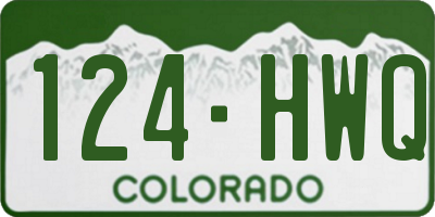 CO license plate 124HWQ