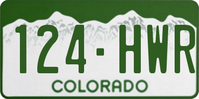 CO license plate 124HWR