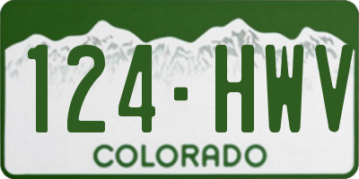 CO license plate 124HWV